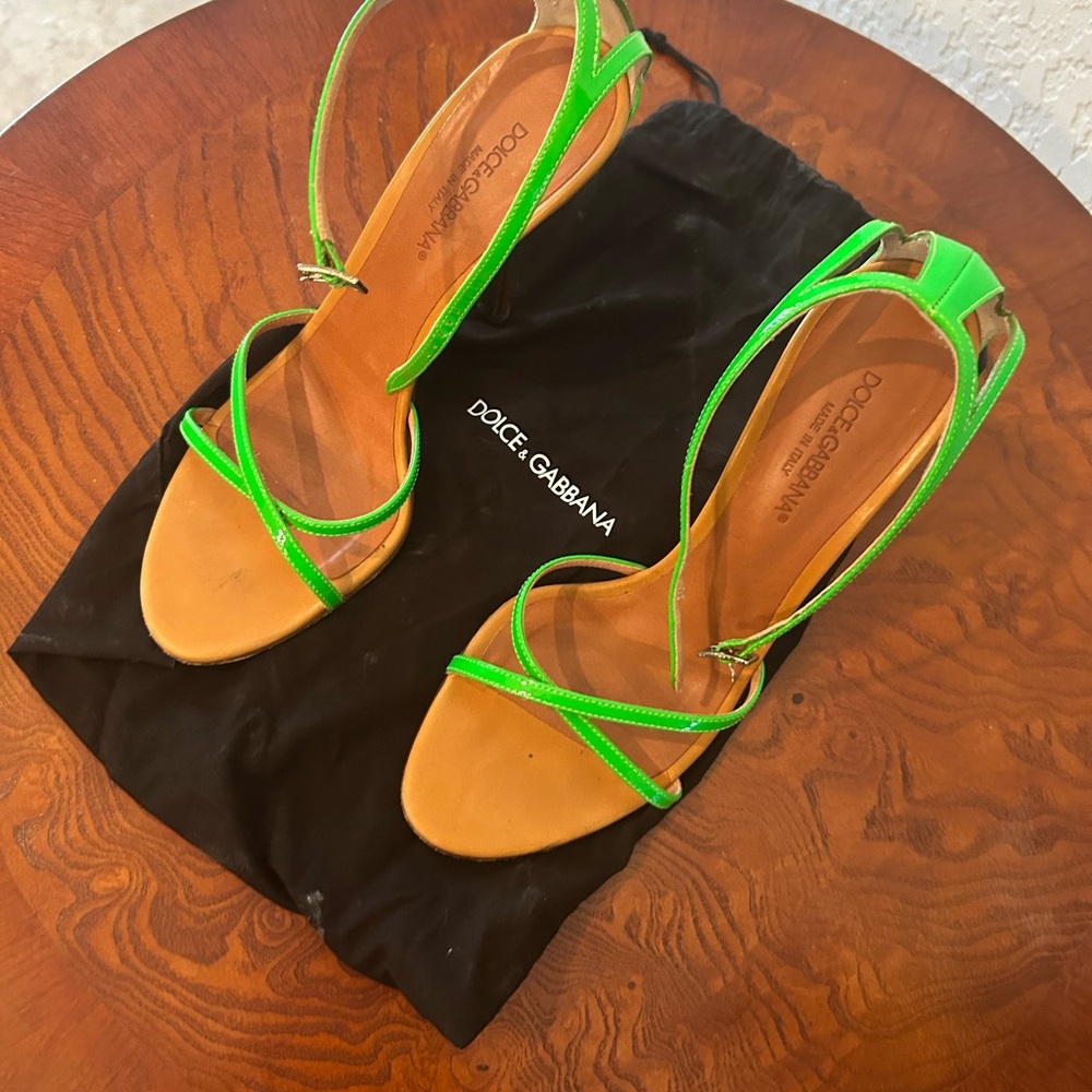 ❤️ Dolce & Gabbana Green Strappy Sandals